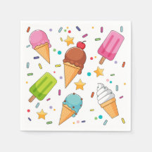 Ijs Papieren Servetten, Zoete Dessert Feestje