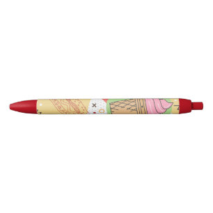 Ijs pastel Speels patroon abstract Blauwe Inkt Pen