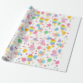 Ijs patroon wrapper cadeaupapier (Uitgerold)