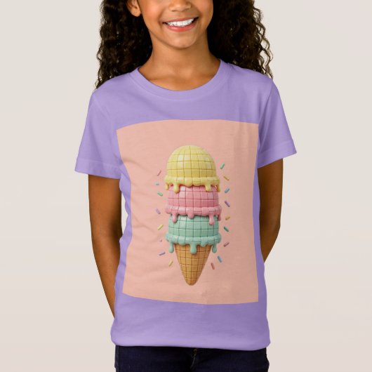 Ijs - perzik roze achtergrond t-shirt (Voorkant)