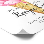 Ijs room Recept Kaart Hier Bord Poster (Hoek)