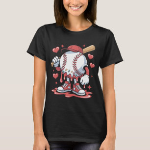 Ijs roomijs honkbal druipende smeltende karakter k t-shirt