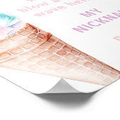 IJs roze 1e verjaardag partij foto mijlpaal Poster (Hoek)