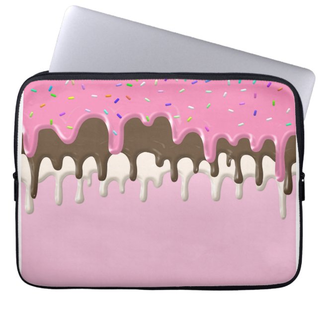 IJs roze glazuur snoep strooit ijsvorming Laptop Sleeve (Voorkant)