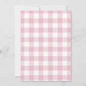 Ijs Roze Strik Gingham Verjaardagsfeestje Bedankkaart (Achterkant)