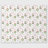 IJs schaatsen en krans kerstinpakpapier Cadeaupapier (Vlak)