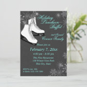 IJs Schaatsen en sneeuwvlokken Luncheon Kaart (Staand voorkant)