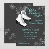 IJs Schaatsen en sneeuwvlokken Luncheon Kaart (Voorkant / Achterkant)