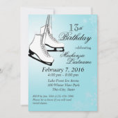 IJs Schaatsen en sneeuwvlokken verjaardag Kaart (Voorkant)