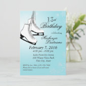 IJs Schaatsen en sneeuwvlokken verjaardag Kaart (Staand voorkant)