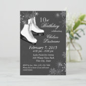 IJs Schaatsen en sneeuwvlokken verjaardag Kaart (Staand voorkant)