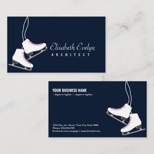  ijs schaatsen in wit ju87 visitekaartje (Voorkant / Achterkant)