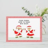 ijs-schaatsen kerstkaarten feestdagenkaart (Staand voorkant)
