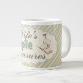  ijs schaatsen schattig wintercitaat gestreept grote koffiekop (Voorkant rechts)