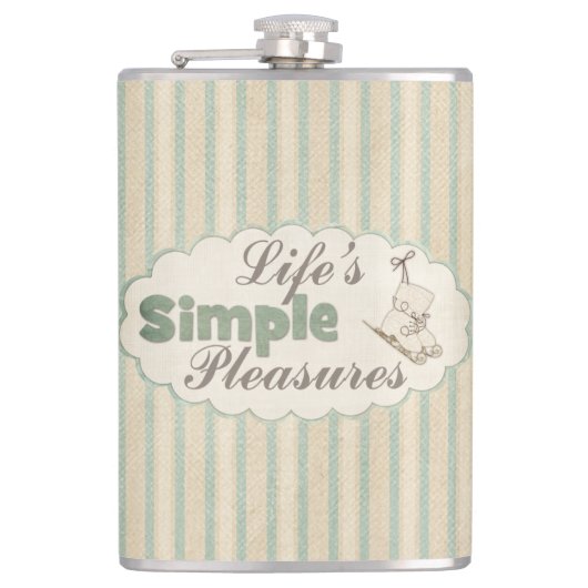 ijs schaatsen schattig wintercitaat gestreept heupfles (Voorkant)