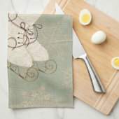  ijs schaatsen schattige sneeuwvlok rustieke winte theedoek (Quarter Fold)