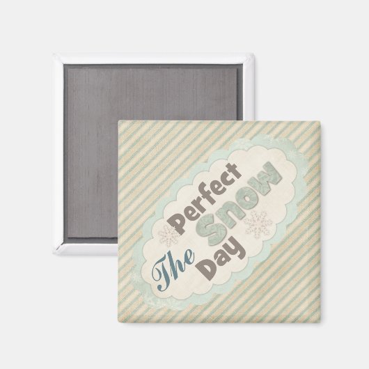  ijs schaatsen schattige wintersneeuwdag magneet (Voorkant / Achterkant)