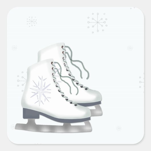 Ijs Schaatsen, sneeuwvlokken Sticker (Voorkant)