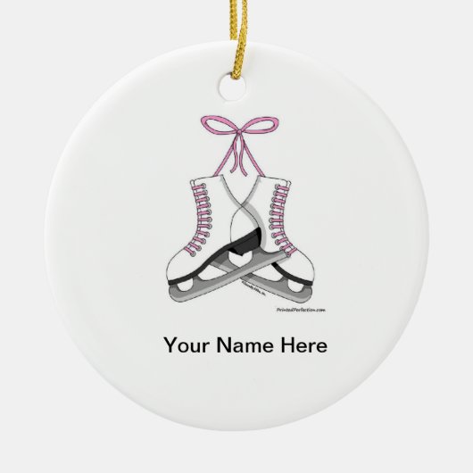 IJs Schaatsen - Vrouw Keramisch Ornament (Voorkant)