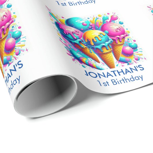 IJs schattige verjaardag Cadeaupapier (Rol Hoek)