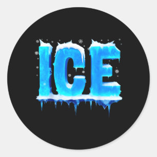 Ijs shirt kinderen mannen vrouwen vuur en ijs kost ronde sticker