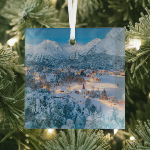 Ijs & Sneeuw Graubunden, Engadin, Zwitserland Glas Ornament