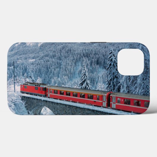 Ijs & Sneeuw | Rode Bernina Express Trein Zwitserl Case-Mate iPhone Case (Achterkant (horizontaal))