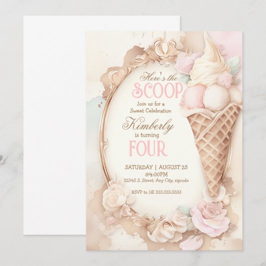  ijs sociale blush ijs kaart (Voorkant / Achterkant)