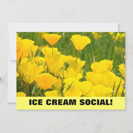 Ijs sociale! Uitnodigingen Aankondigingen Klaproos (Voorkant)