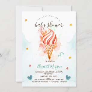 Ijs Sterren Hartjes Baby Shower Kaart