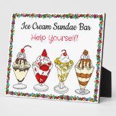 Ijs Sundae Bar | Trouw- of babyshowerbord Fotoplaat (Zijkant)