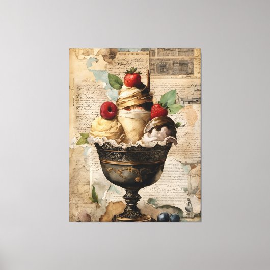 IJs Sundae Collage Canvas Afdruk (Voorkant)