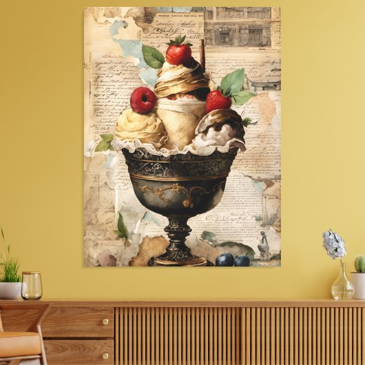 IJs Sundae Collage Canvas Afdruk (Insitu (Woonkamer))