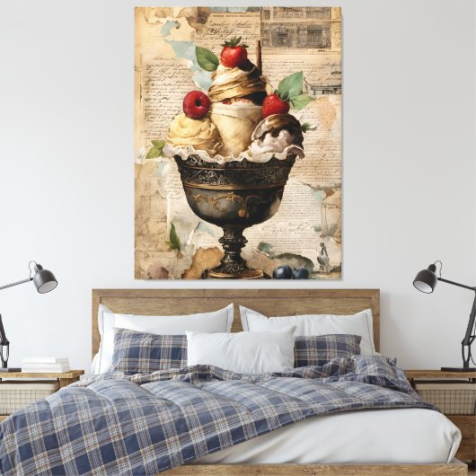 IJs Sundae Collage Canvas Afdruk (Insitu (Slaapkamer))