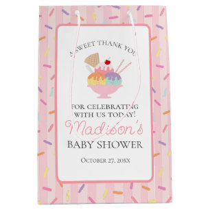 Ijs Sundae Gestrooide Baby Shower Favoren Medium Cadeauzakje