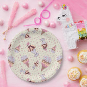 Ijs Sundae Pastel Zomer Patroon Papieren Bordje (Feest)