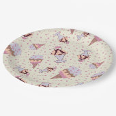 Ijs Sundae Pastel Zomer Patroon Papieren Bordje (Gekanteld)