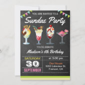 Ijs Sundae Verjaardagsfeest Uitnodiging (Voorkant)