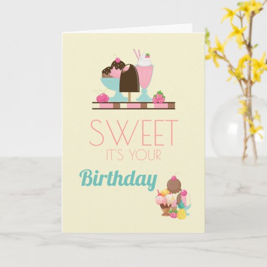 IJs - Sweet Birthday Kaart (Gele Bloem)