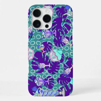 ijs tropisch patroon blauw iPhone 16 pro max hoesje