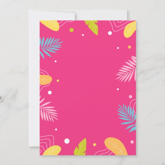 IJs Tropische bladeren Roze Verjaardag Kaart (Achterkant)