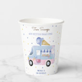IJs truck 2 schepjes tweede verjaardag Papieren Bekers (Achterkant)