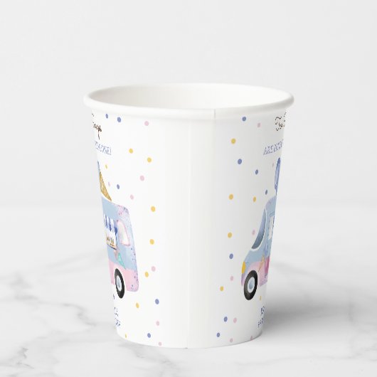 IJs truck 2 schepjes tweede verjaardag Papieren Bekers (Rechts)