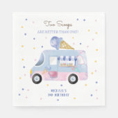 IJs truck 2 schepjes tweede verjaardag Servet (Voorkant)