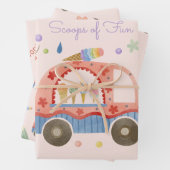 IJs truck Scheppen van leuke kinderen verjaardag Inpakpapier Vel (In situ)