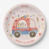 IJs truck Scheppen van leuke kinderen verjaardag Papieren Bordje (Voorkant)