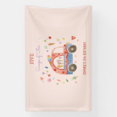 IJs truck Scheppen van leuke kinderen verjaardag Spandoek (Verticaal)