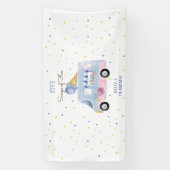 IJs truck Scheppen van leuke kinderen verjaardag Spandoek (Verticaal)