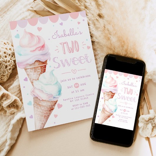 IJs Twee lieve meisje verjaardag Kaart