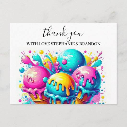 IJs verjaardagsfeestje Bedankt Card Briefkaart (Voorkant)